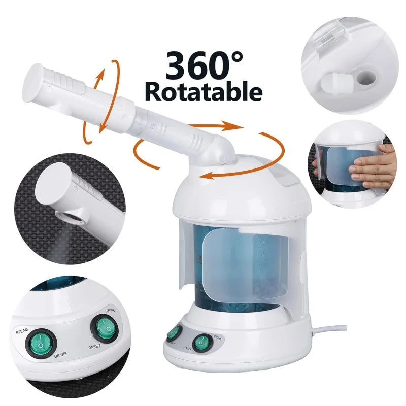 Professional Lonic Facial Steamer Face Nano Hot Mist Spray Portable Facial Vaporizer for Face Skin Care Moisturizer Evaporator
