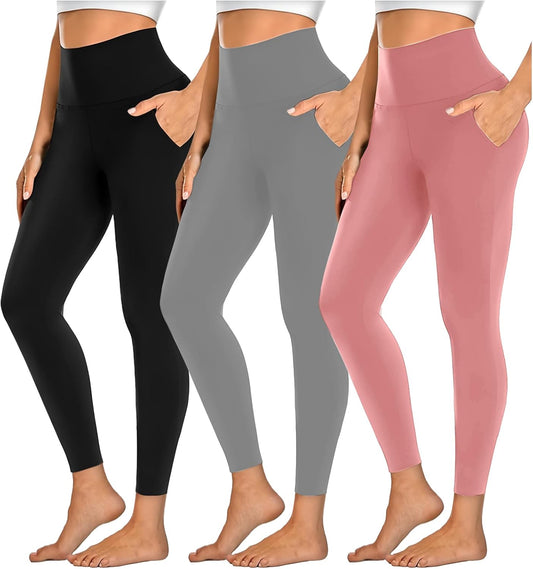 Leggings for Women with Pockets,Womens Workout Leggings High Waisted Yoga Pants for Tummy Control Gym