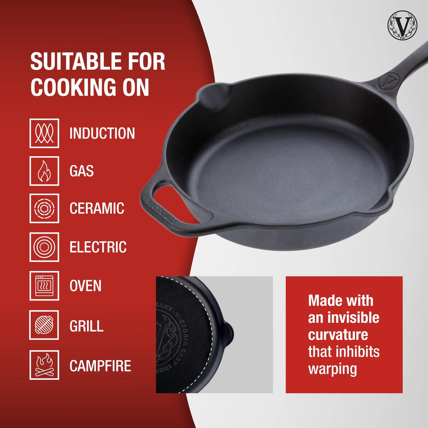 10-Inch Cast Iron Skillet, Seasoned Cast Iron Frying Pan with Long Handle, Made in Colombia